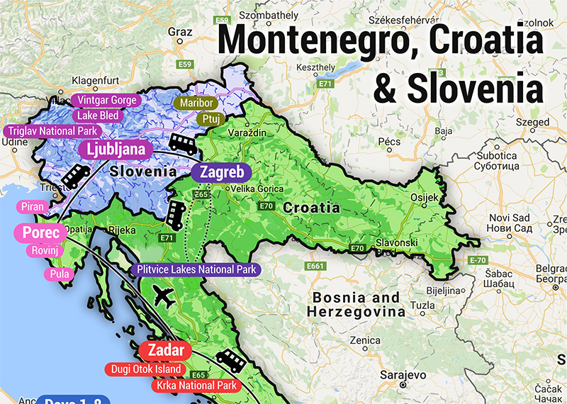 Montenegro, Croatia & Slovenia